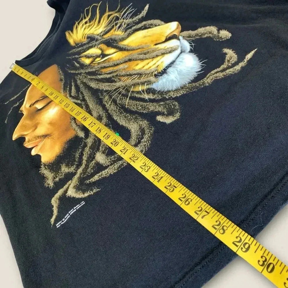 Bob Marley 2007 Lion Head Zion Rootswear Short Sleeve Tee Shirt Size 1X Black - Picture 10 of 12